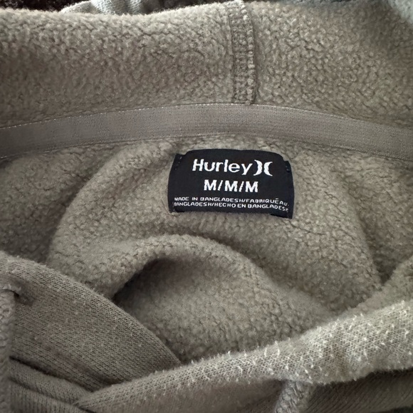 Hurley Men's Olive Hoodie-Size M - Picture 4 of 4